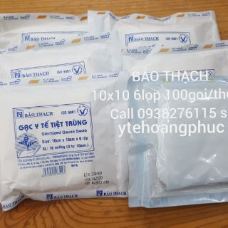 Combo 100 gói Gạc y tế tiệt trùng phẩu thuật Bảo Thạch 10x10
