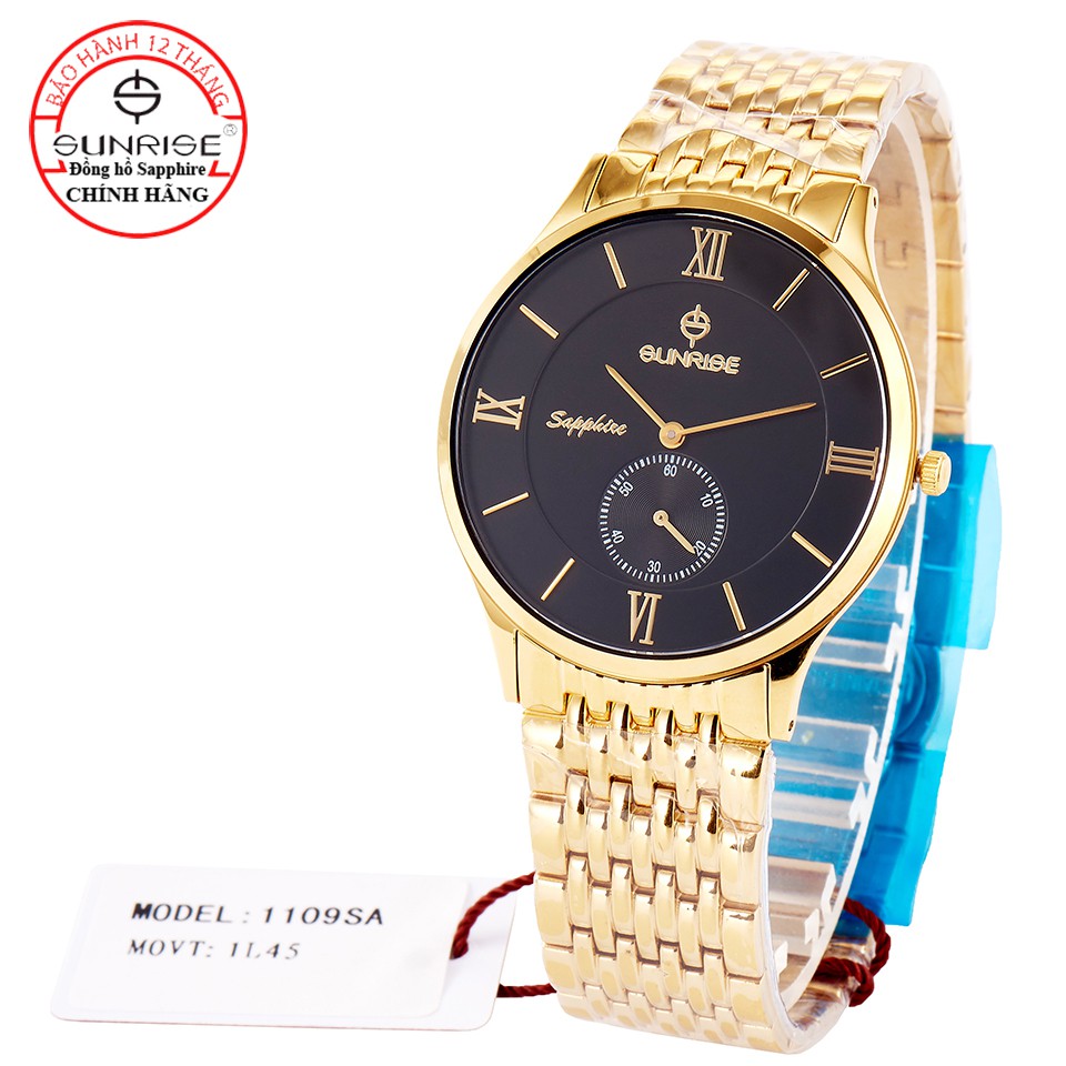 Đồng hồ nam Sunrise 1109SA 2 kim rưỡi kính Sapphire chống xước