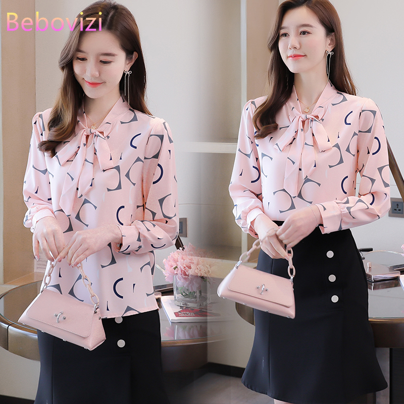 Áo kiểu tay dài vải chiffon thời trang công sở mặc hàng ngày cho nữ