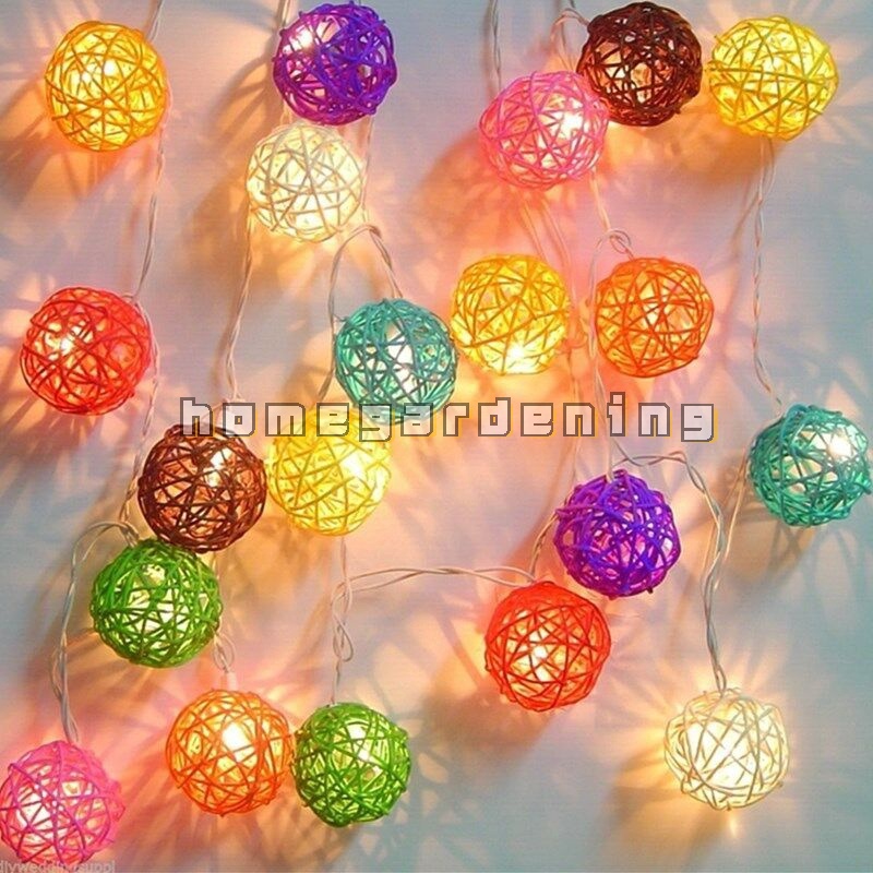 Set 20 Quả Cầu Mây Nhiều Màu Sắc Dùng Để Trang Trí Tiệc Cưới / Sinh Nhật