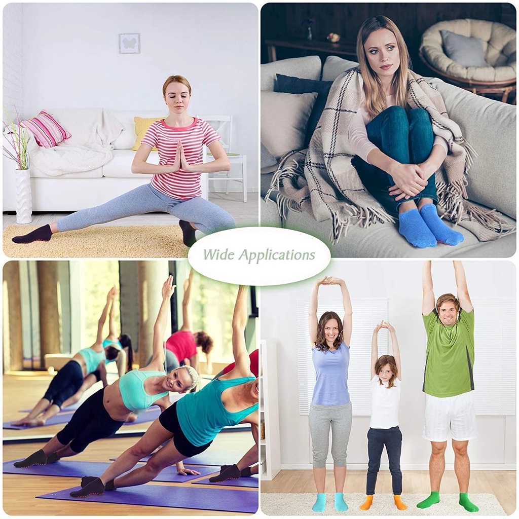 1 Pair Outdoor  Children And Adults Glue Point Anti-slip Cotton Yoga Elastic Breathable Foot Massage Socks
