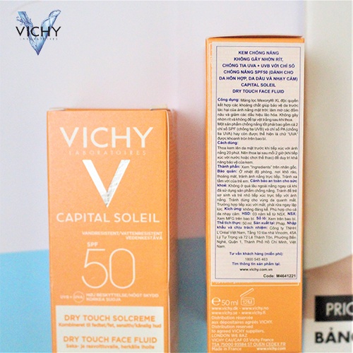 [NHẬP KHẨU-TEM PHỤ] MẪU MỚI Kem Chống Nắng Không Gây Nhờn Rít Vichy Ideal Soleil SPF 50