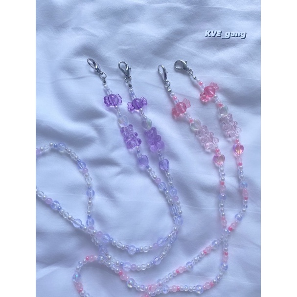 dây đeo khẩu trang/ dây đeo kính hạt cườm glasschain, glassmask gấu gummy🧸🧸