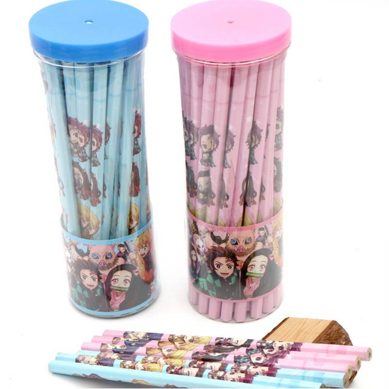 Bút Chì HB Lục Giác Gỗ 5Pcs Demon Slayer Kimetsu No Yaiba Anime pictures Eco-friendly Natural Wood Pencil HB Pencil  kids gift Kamado Tanjirou Nezuko Nezuko Agatsuma Zenitsu Hashibira Inosuke