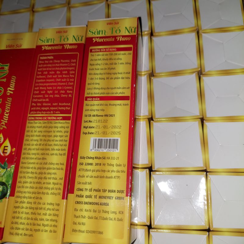 VIÊN SỦI SÂM TỐ NỮ Placenta NanoTube 20 viên