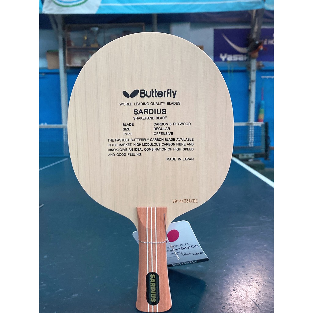 Cốt Vợt Bóng Bàn Chính Hãng BUTTERFLY SARDIUS Cấu Tạo 3 Lớp Gổ 2 lớp Carbon Made In Japan