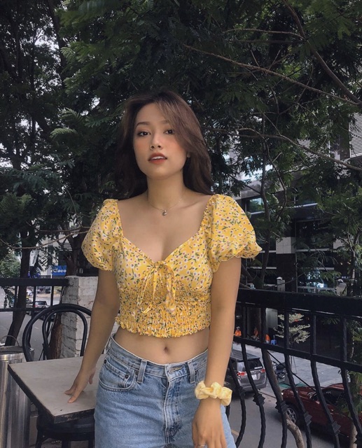 (ảnh thật, hoả tốc)🥗FLORAL_CROPTOP (ÁO CROPTOP VOAN HOA)