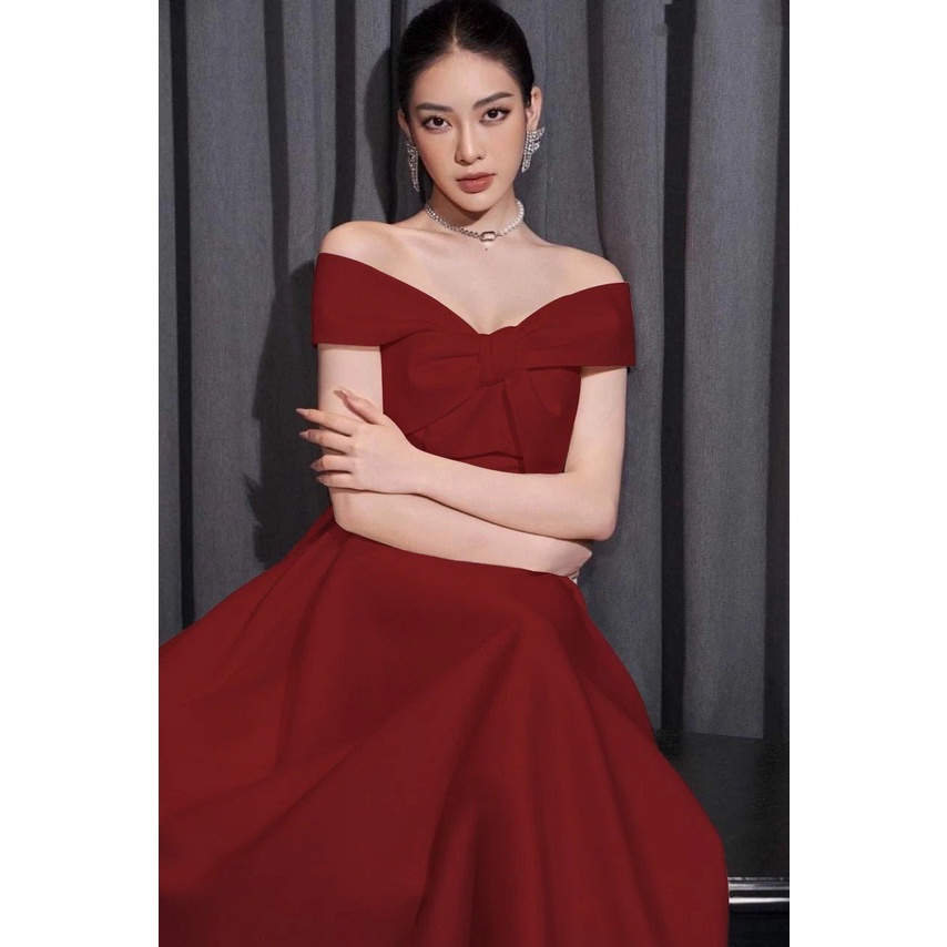 Đầm xoè dự tiệc thiết kế trễ vai cao cấp sang trọng - CAT BOUTIQUE - DX23