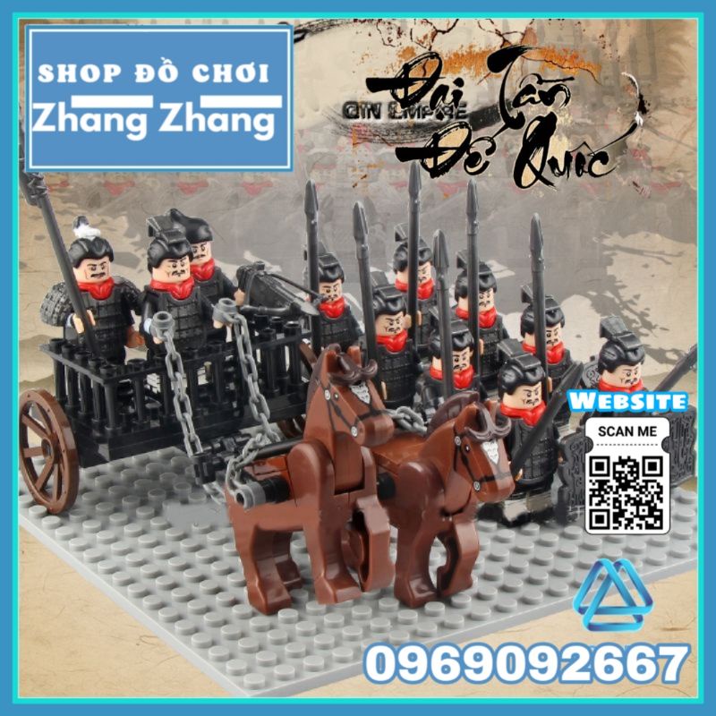 Đồ chơi Xếp hình chiến sa xe ngựa đại quân Tần thủy hoàng của đế chế Đại Tần Minifigures Koruit XP601