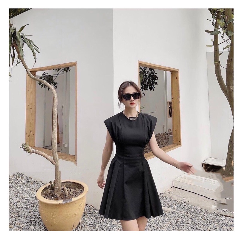 (Có BigSize) Đầm Tay Cánh Tiên Eo Cong Xếp Li Trẻ Trung