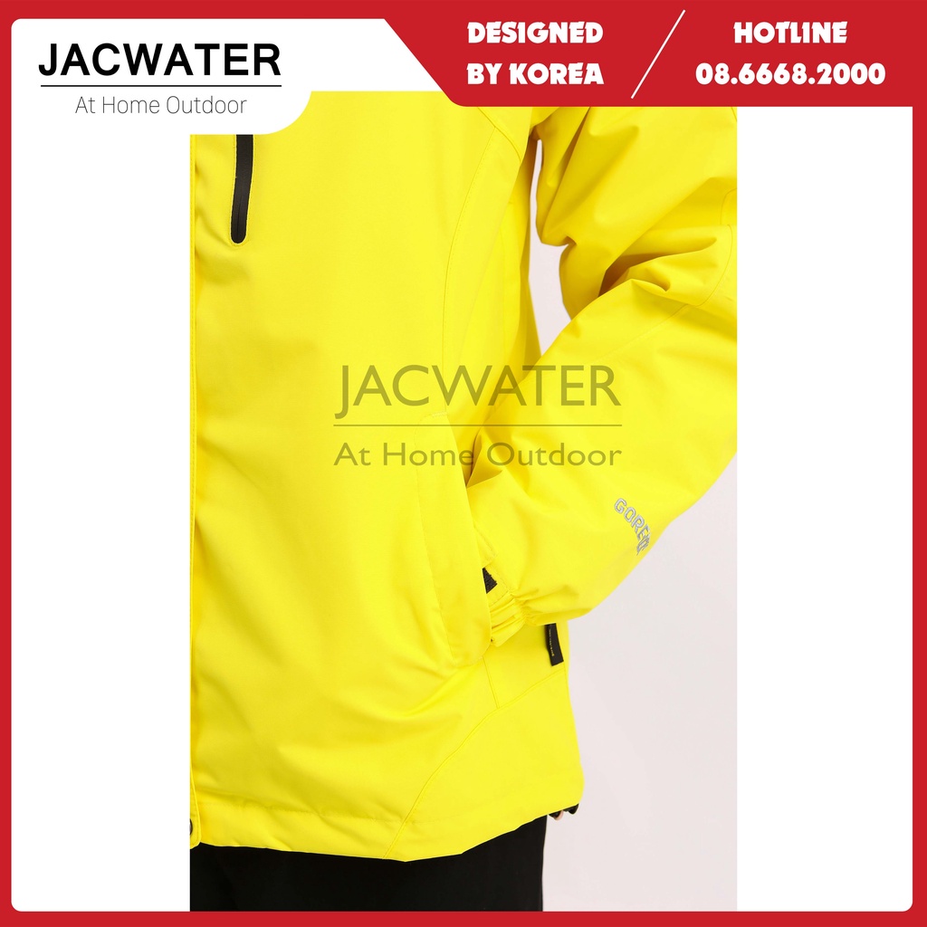 Áo khoác gió nam nữ 2 lớp trượt nước màu trơn, vải gore tex thể thao JACWATER V352