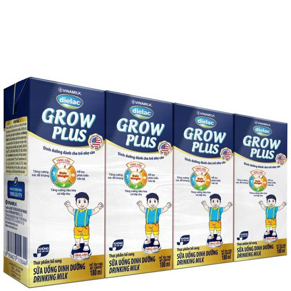 Combo 6 vỉ sữa bột pha sẵn Grow Plus xanh 180ml Vinamilk