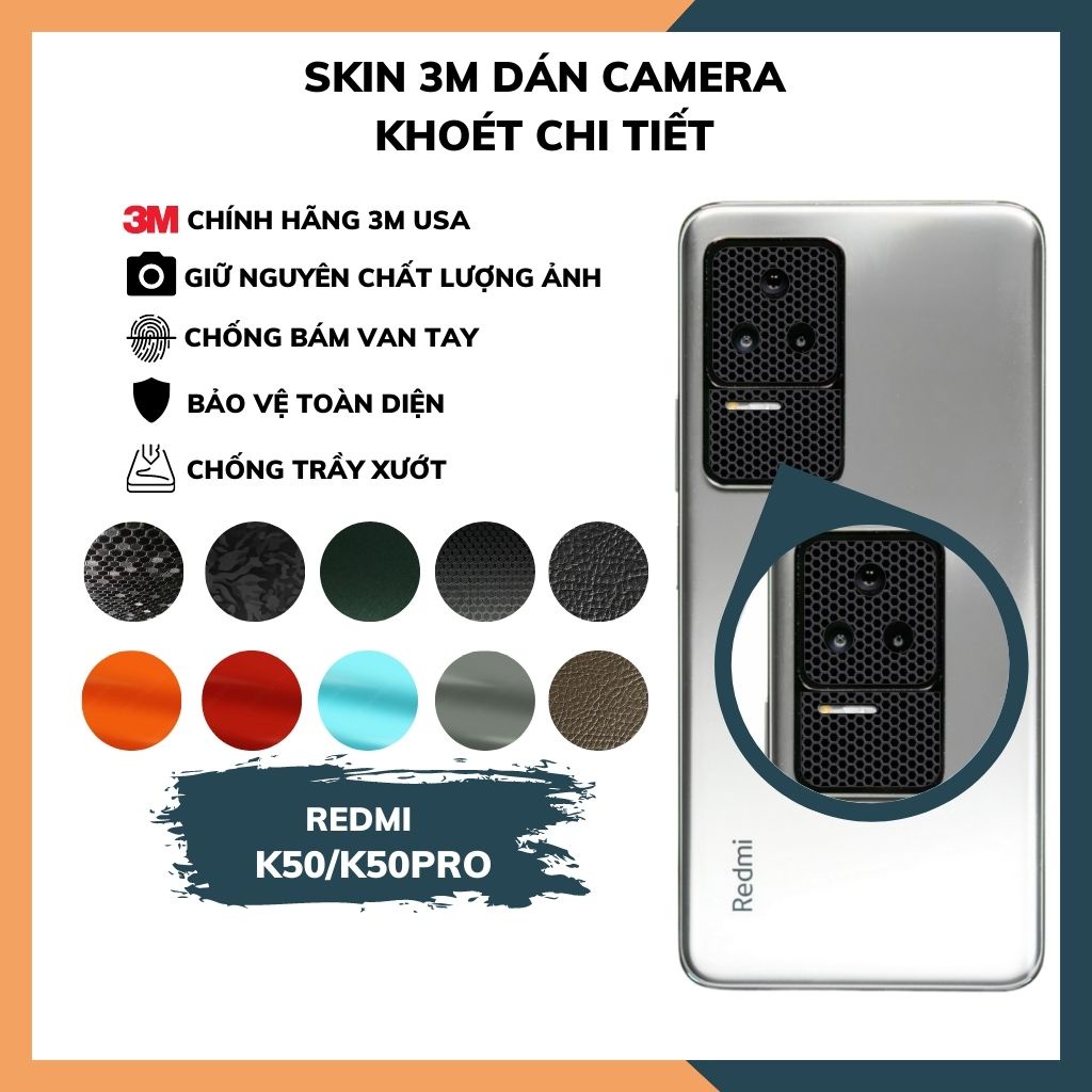 Miếng dán camera redmi k50 k50 pro poco f4 gt skin 3m chính hãng từ USA chống trầy xướt mua 1 tặng 1 huỳnh tân store