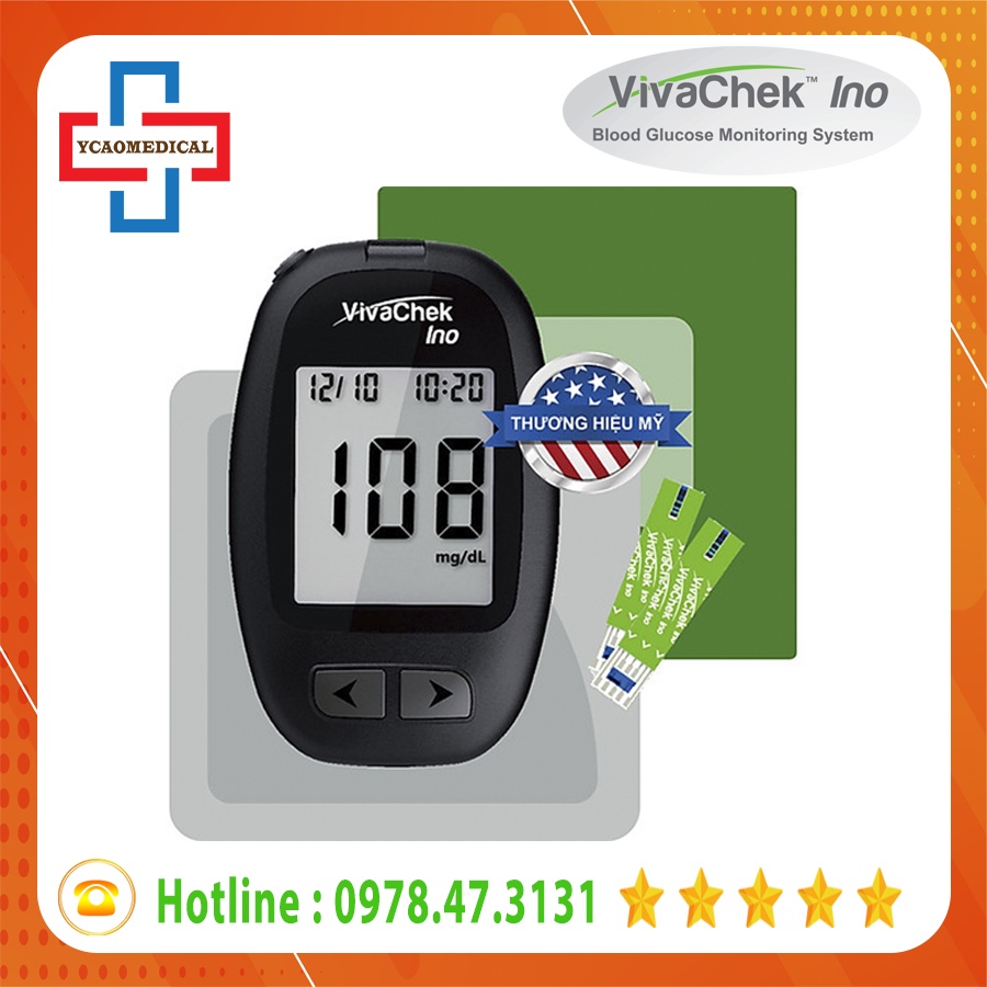 Máy Đo Đường Huyết VIVA CHEK ( Mỹ ) * Tặng 50 Test + 50 Kim - BH Trọn Đời