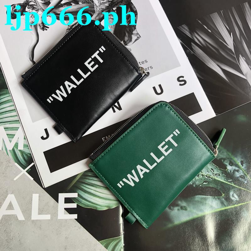 Off White Ví Da Bò Có Khóa Kéo Thời Trang 2022