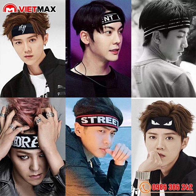 Băng Đô Headband Thể Thao Tập Gym, Yoga, Thể Dục Nam Nữ Kiểu Kpop Hàn Quốc