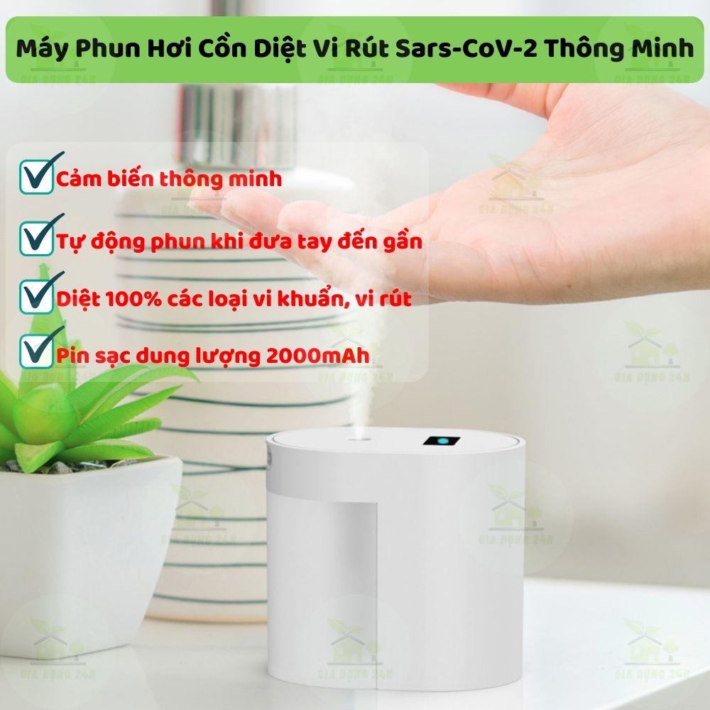 Máy khử trùng tay, phun sương khử khuẩn cảm biến tự động [LOẠI CAO CẤP]sát khuẩn bằng công nghệ nano phun sương tiện lợi