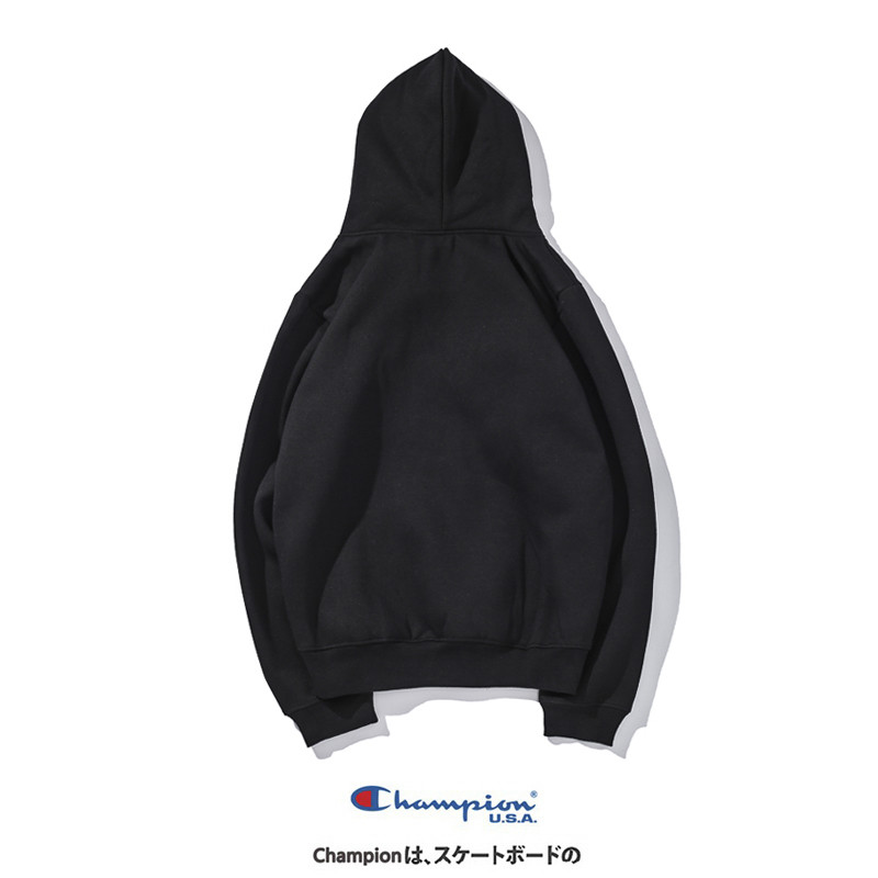 CHAMPION Men and Women Cotton Plus Velvet Long-sleeved Hooded Sweatshirt Casual Outerwear