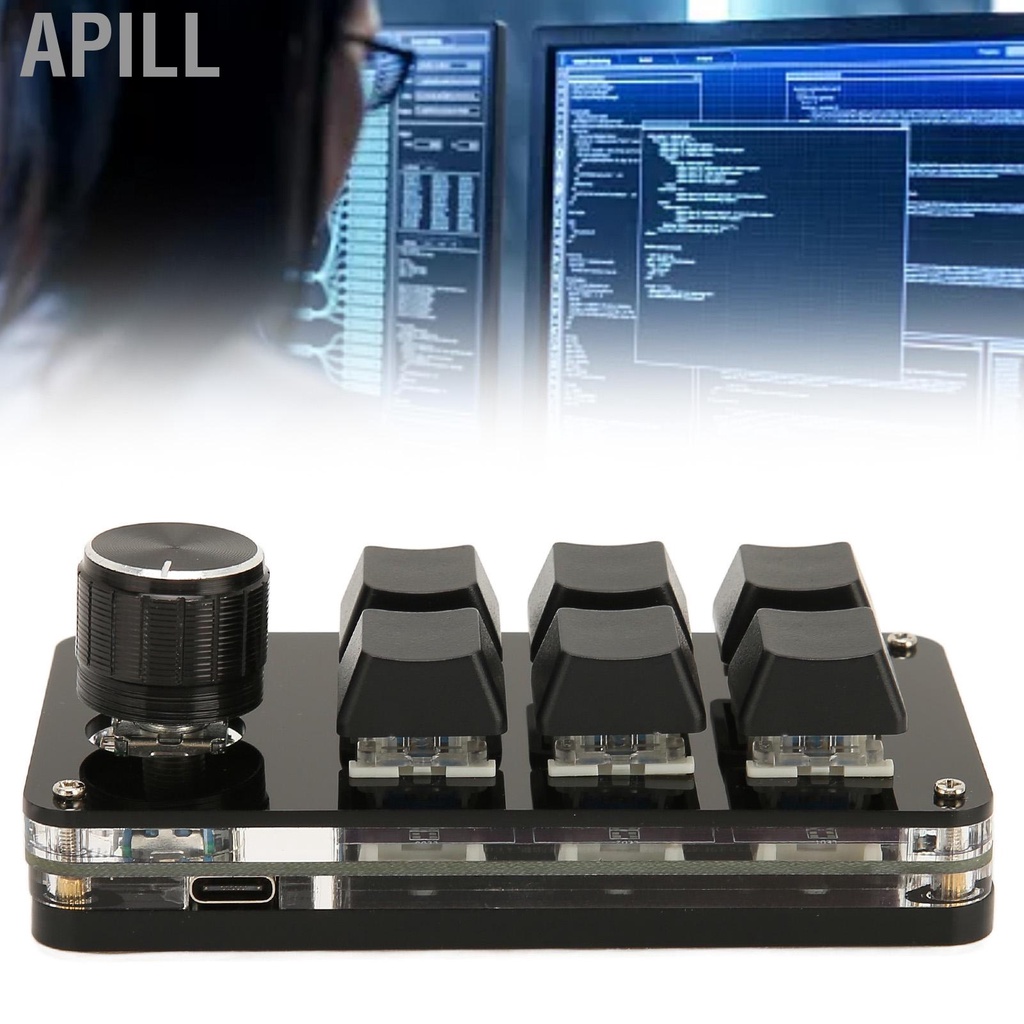 Apill 6 Key Mini Keypad With Knob USB Keyboard OSU Gaming Programmable HOT