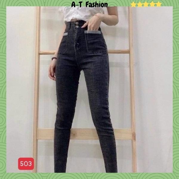 Quần Jean ôm lưng cao co giãn tốt, kèm hình thật ❤️Freeship❤️ Quần Bò Nữ mẫu mới cá tính thời trang A-T Fashion - MQ503