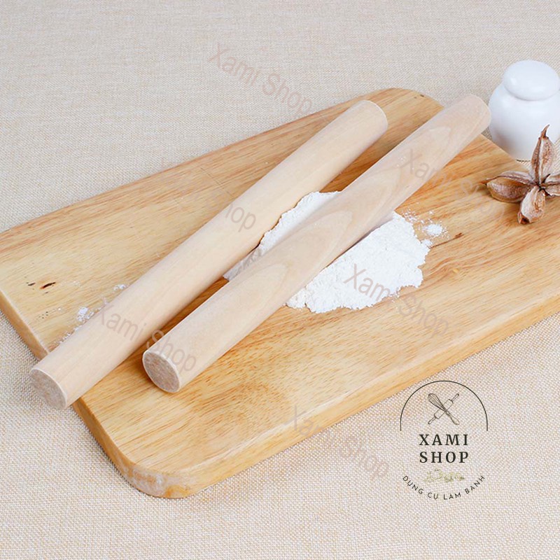 Cây Lăn Bột Bằng Gỗ Gậy Cán Bột Thanh Cán Bột 28cm Đồ Làm Bánh Dụng Cụ Làm Bánh