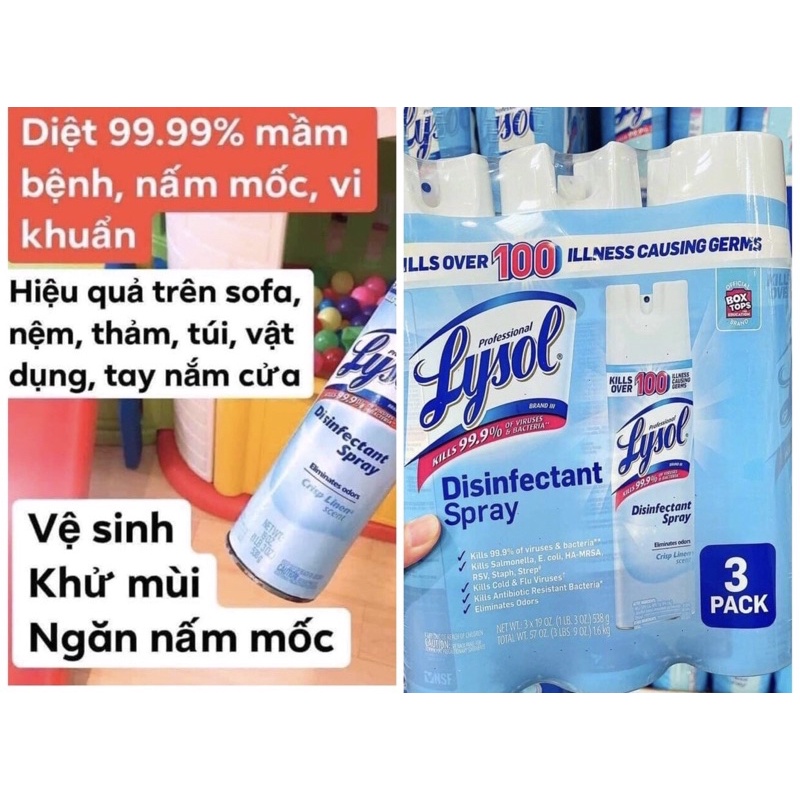 🦠XỊT KHUẨN LYSOL  Diệt khuẩn 🦠100%🇺🇸🇺🇸