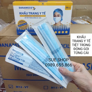 Combo 3 cái Khẩu trang DANAMECO tiệt trùng EO.GAS, màng lọc cao cấp, đóng gói từng cái