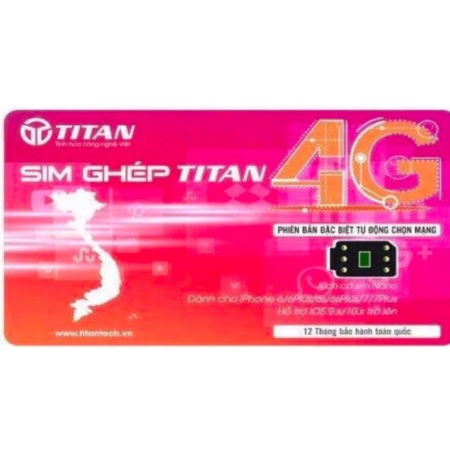 [RẺ VÔ ĐỊCH] SIM GHÉP IPHONE MẠNG 4G - TITAN VIỆT NAM