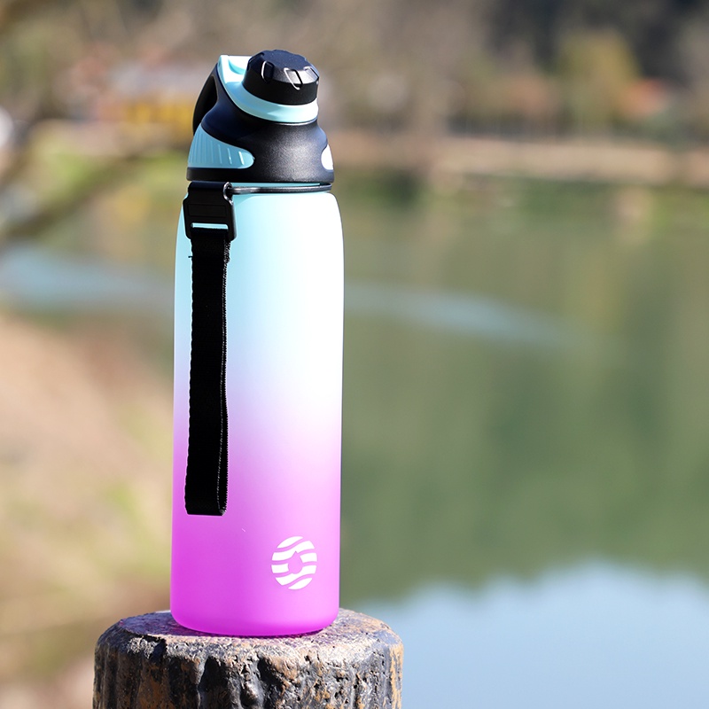 Bình nước thể thao FJBOTTLE bằng nhựa có nắp đậy nam châm chống rò rỉ 1200ml/ 41oz