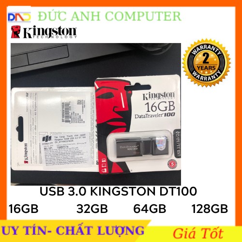 USB Kingston DT100G3 USB 3.0 16GB /32GB/ 64GB- Bảo Hành 2 Năm- 1 Đổi 1 - Tốc Độ Cao- Chính Hãng 100% | BigBuy360 - bigbuy360.vn