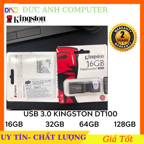 USB Kingston DT100G3 USB 3.0 16GB /32GB/ 64GB- Bảo Hành 2 Năm- 1 Đổi 1 - Tốc Độ Cao- Chính Hãng 100%