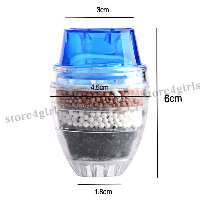 Đầu lọc nước trực tiếp tại vòi 6 tầng tiện ích, Đầu lọc nước đa năng lọc khí Clo dư rỉ sét, vi khuẩn, tạp chất