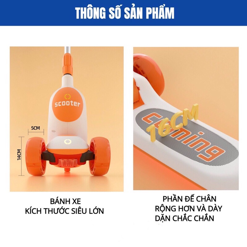 Xe Trượt Scooter S808 Cao Cấp Có Bánh Xe Phát Sáng Cho Bé