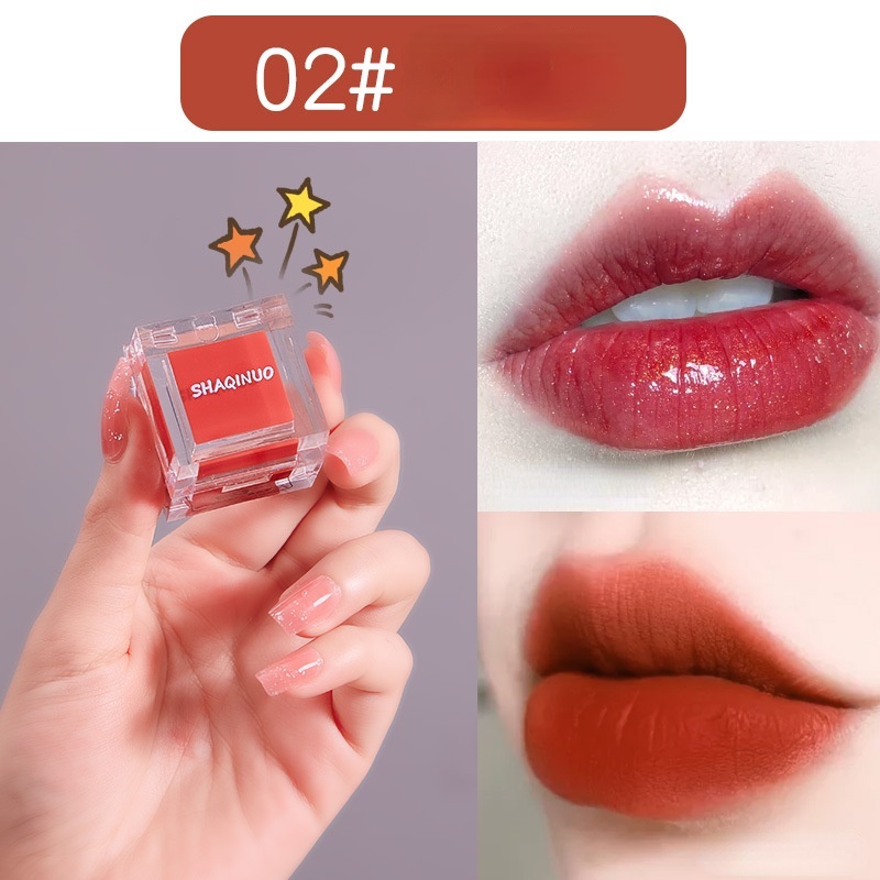 [Hàng mới về] Son môi 2 màu SHAQINUO thiết kế vỏ hình viên đá dễ thương nhiều loại tùy chọn