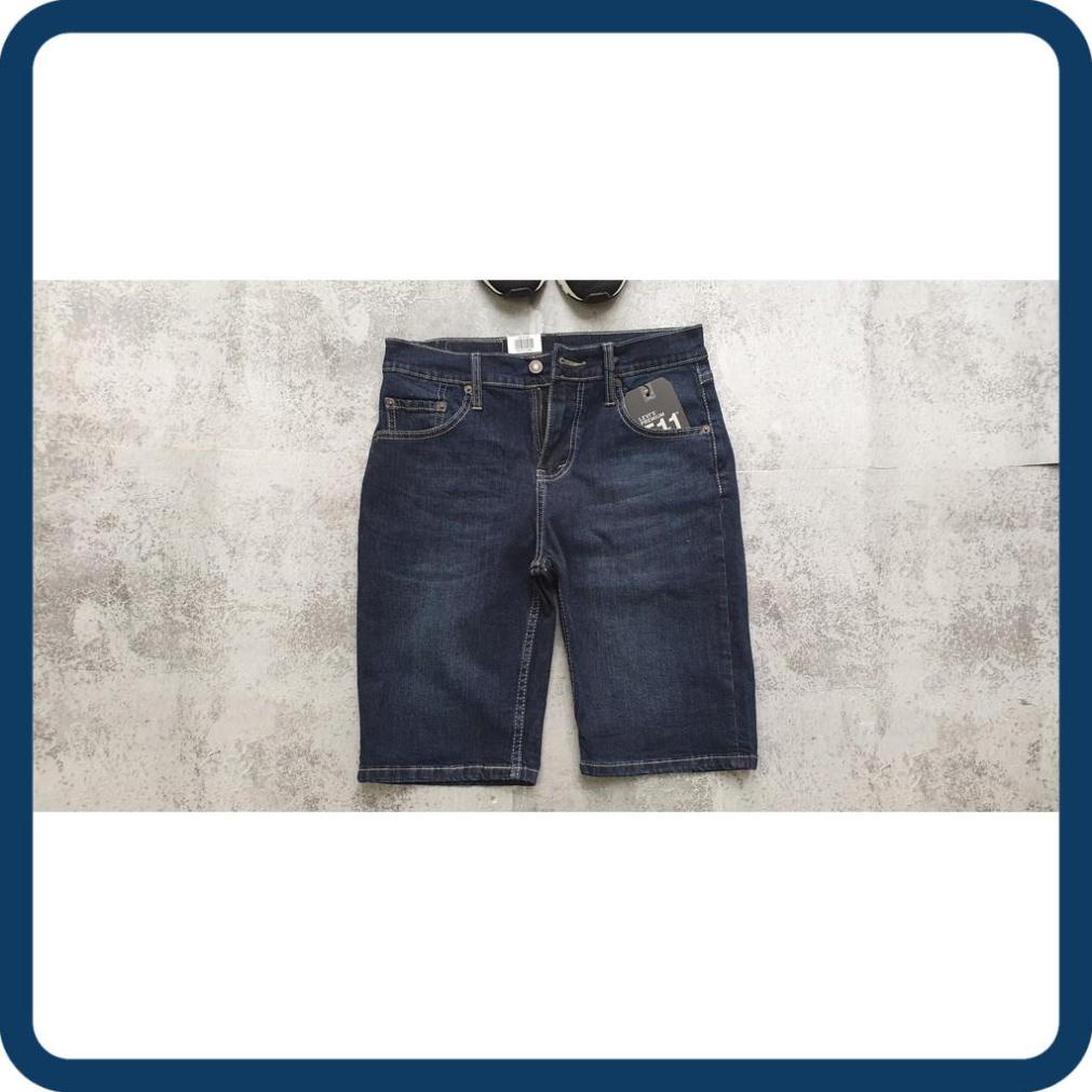 SALE GIÁ VỐN quần jean short nam le511 màu xanh rêu ống rộng dài qua gối hàng vnxk
