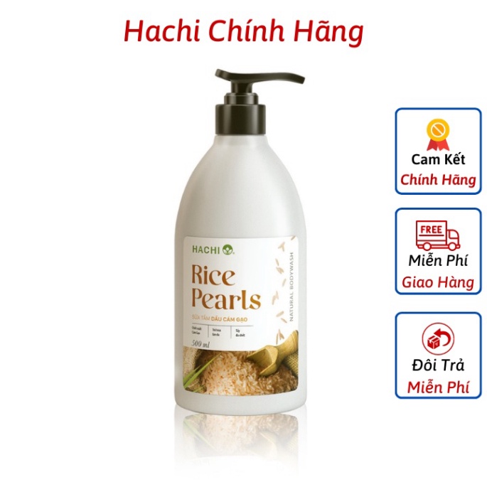 Sữa Tắm Dầu Cám Gạo Trắng Sáng HACHI [Chính Hãng] Chai 500ml, 800ml- Sữa Tắm Trắng Da Hàng Nội Địa | BigBuy360 - bigbuy360.vn