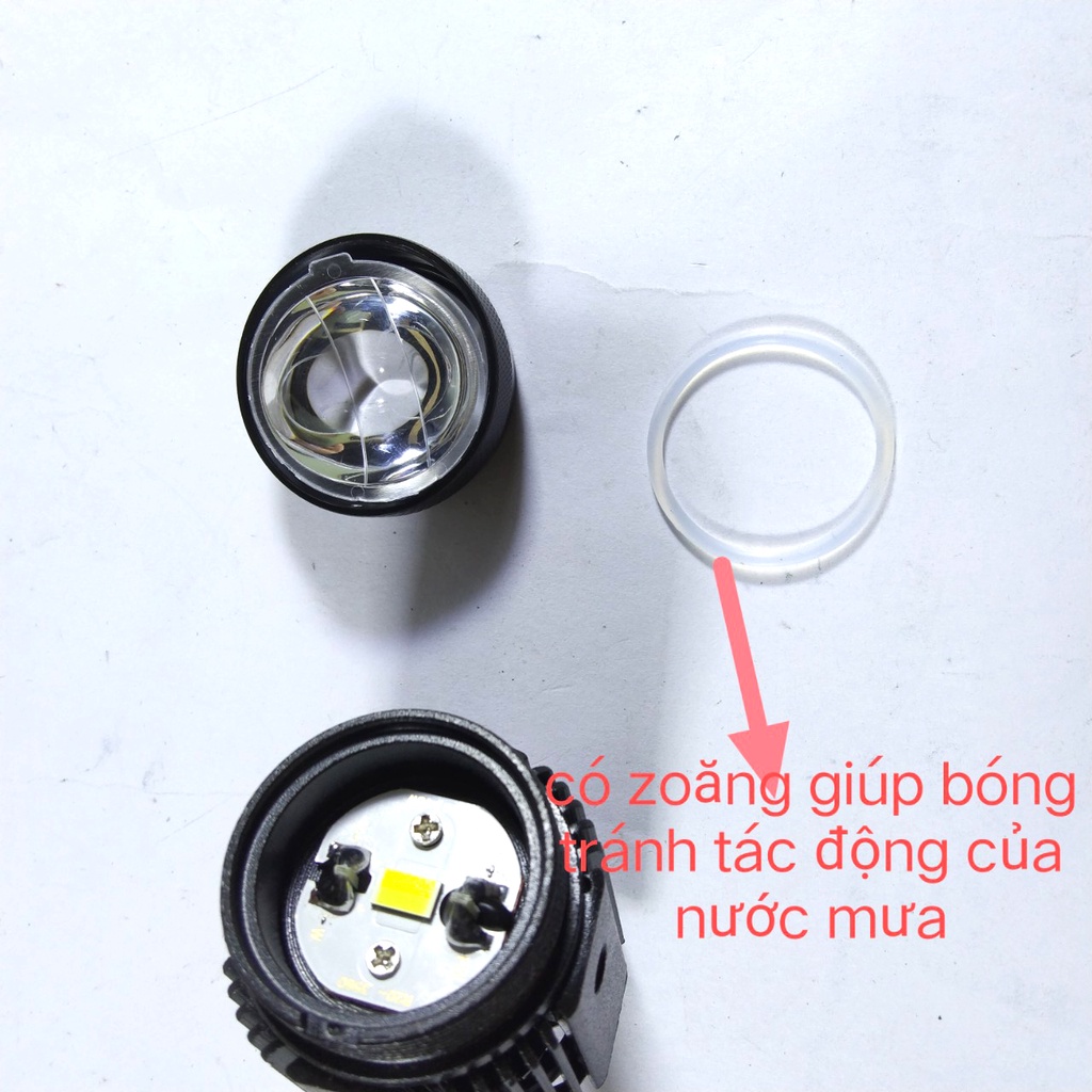 Combo Hai bóng MINI Cost Vàng Pha Trắng 30W Loại 1 Tụ nhôm, Có Zac chống cháy, Quạt tản nhiệt- Tặng kèm Công tắc