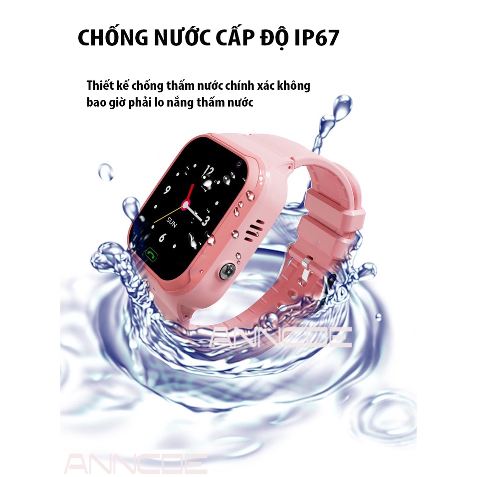 Đồng hồ thông minh trẻ em ANNCOE AT4G - Gọi VideoCall - Định Vị LBS/Wifi - Phù hợp bé 4-14 tuổi - Mẫu 2022 - Tiếng Việt
