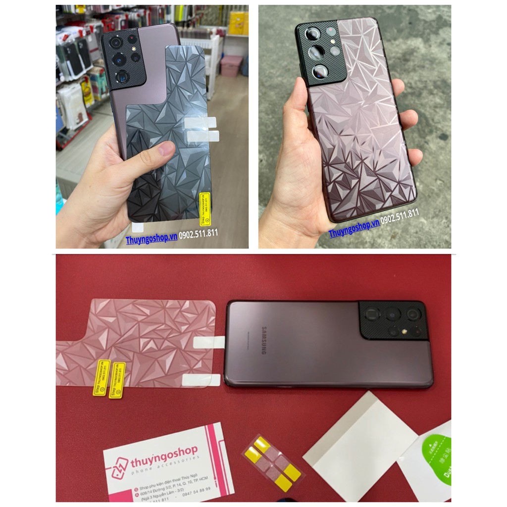 Dán mặt lưng 3D Kim cương Samsung Note20 Ultra / Note20 / S21 Ultra / S21 Plus / S21 / S20 Ultra / S20 Plus / S20 ...