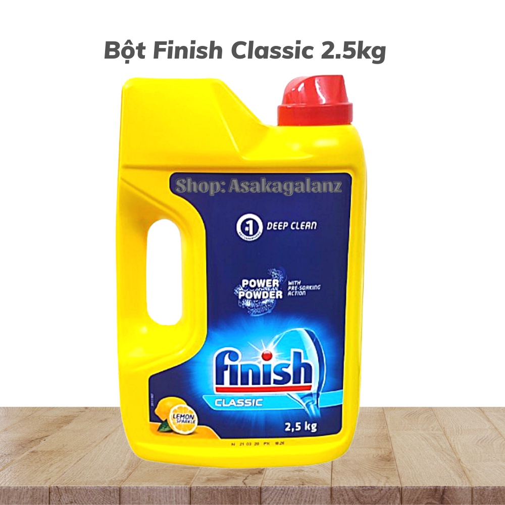 Bột rửa bát Finish Classic 2.5kg[MỚI 2021], Hương chanh - Chính Hãng