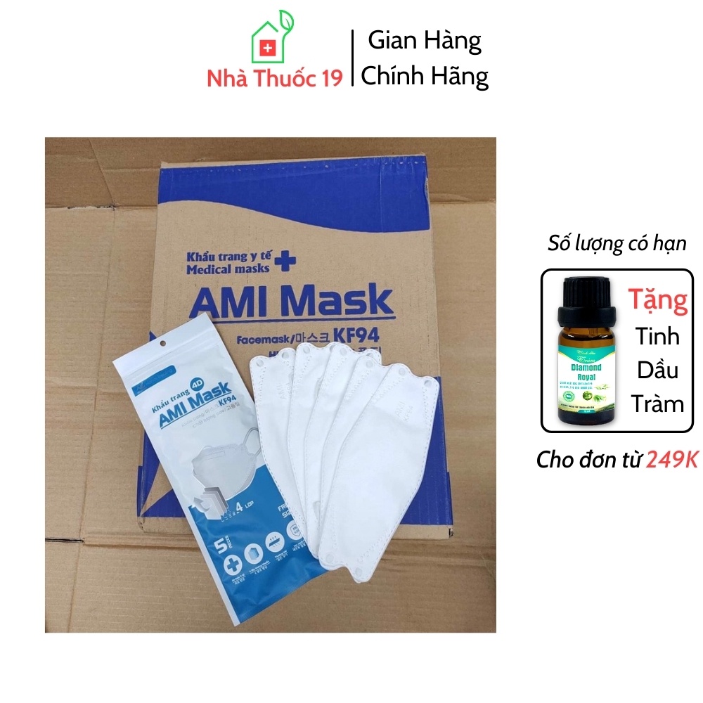 Khẩu Trang 4D KF94 Thương Hiệu AMI Mask - Tiêu Chuẩn Hàn Quốc (50 chiếc)