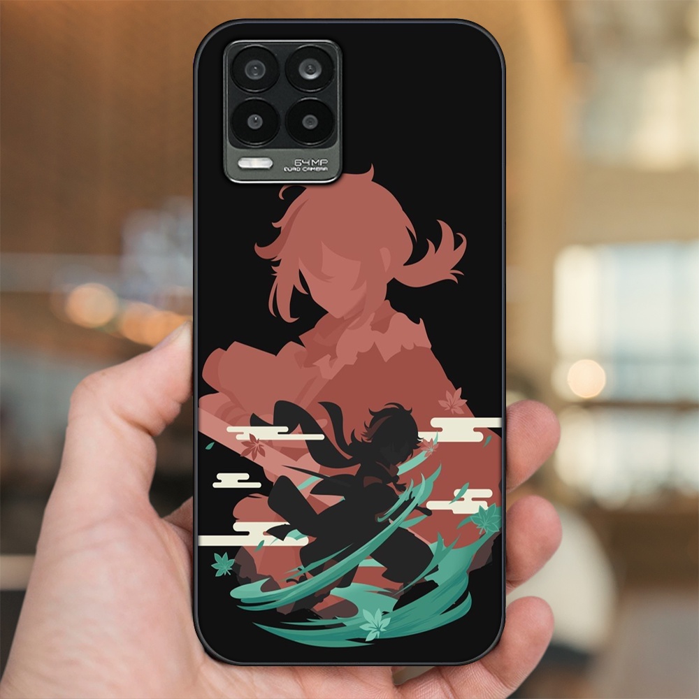 Ốp lưng Realme 8, 8 Pro viền đen in hình Kazuha Genshin Impact