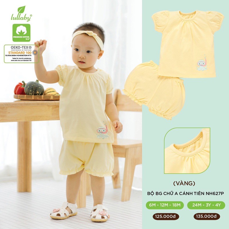 [Mã FAMAYFA2 giảm 10K đơn 50K] Bộ chữ A cánh tiên bé gái Lullaby NH627P (Sz 6m-4y)