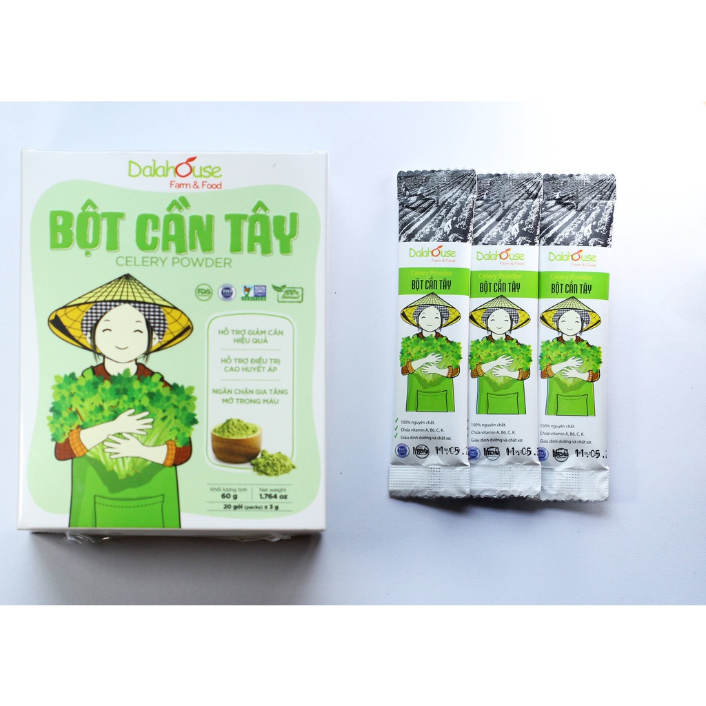 Bột Cần Tây Hữu Cơ Nguyên Chất Sấy Lạnh Dalahouse