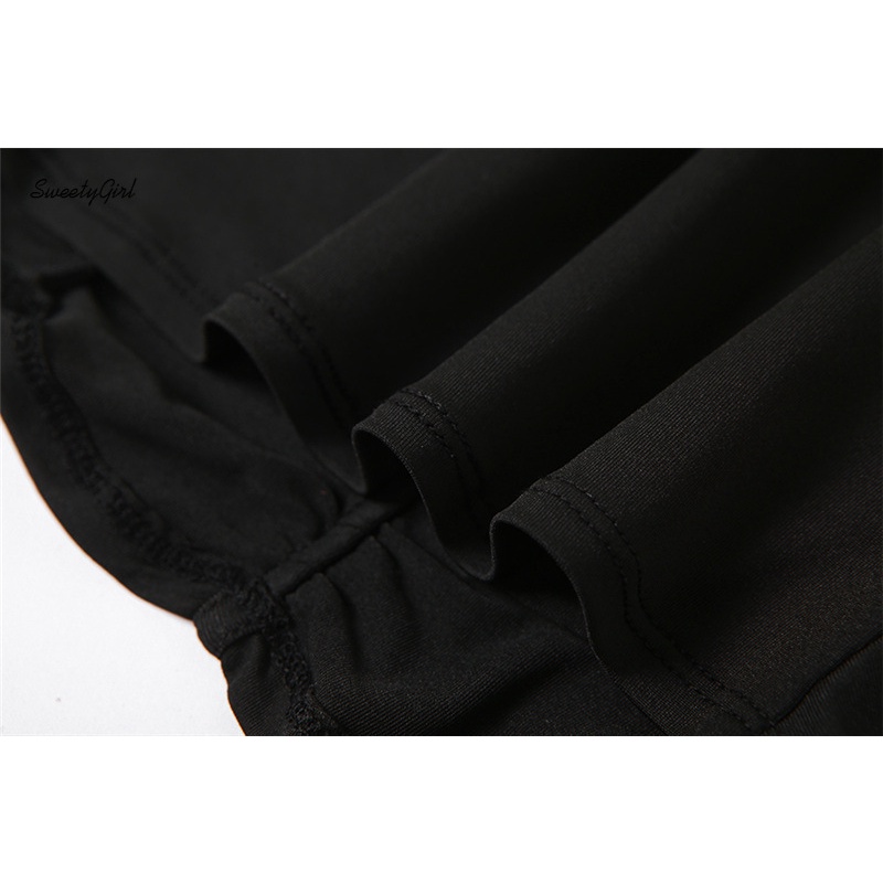 Áo Tank Top Hai Dây Cổ Tròn Khoét Sâu Eo Thấp Màu Đen Trơn Thời Trang 2022 Quyến Rũ Cho Nữ