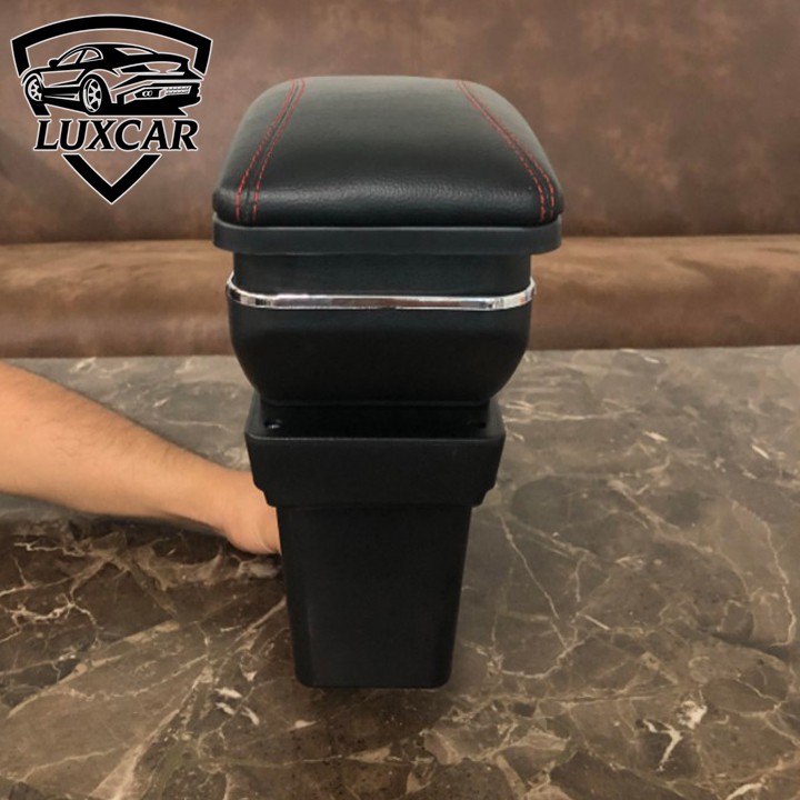 Hộp tỳ tay xe HONDA JAZZ tích hợp cổng sạc USB da PU cao cấp Luxcar