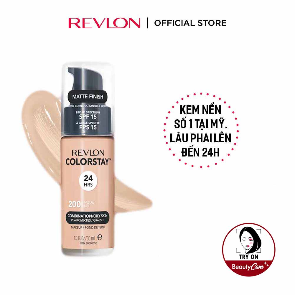 [Thêm vào giỏ hàng &amp; nhận quà] Kem nền kiềm dầu lâu trôi số 1 tại Mỹ Revlon Colorstay 24h SPF 15 30ml