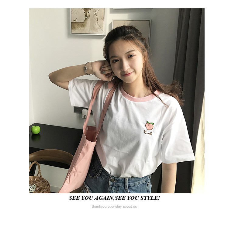 [order] áo phông thêu hoa quả ulzzang ảnh thật cuối