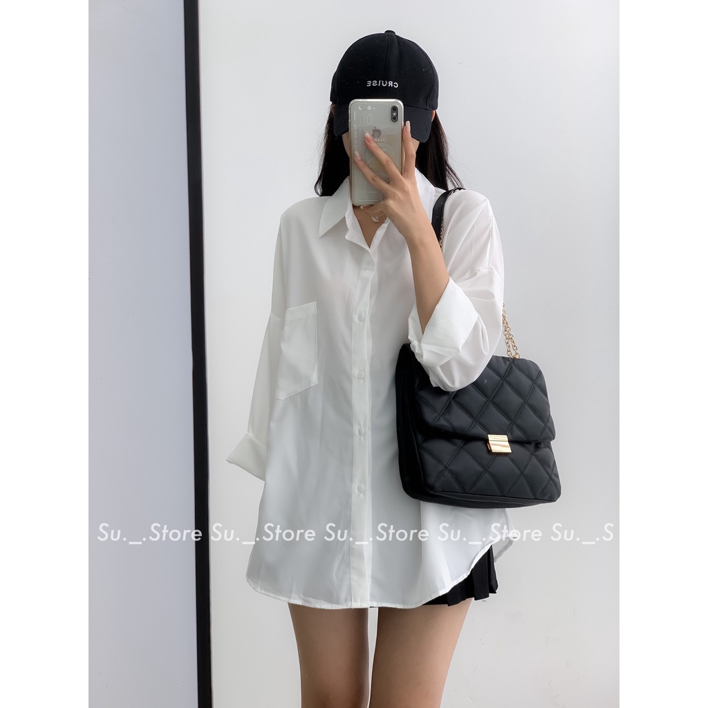 Áo sơ mi voan dài tay 1 túi trước A2021 SUSTORE