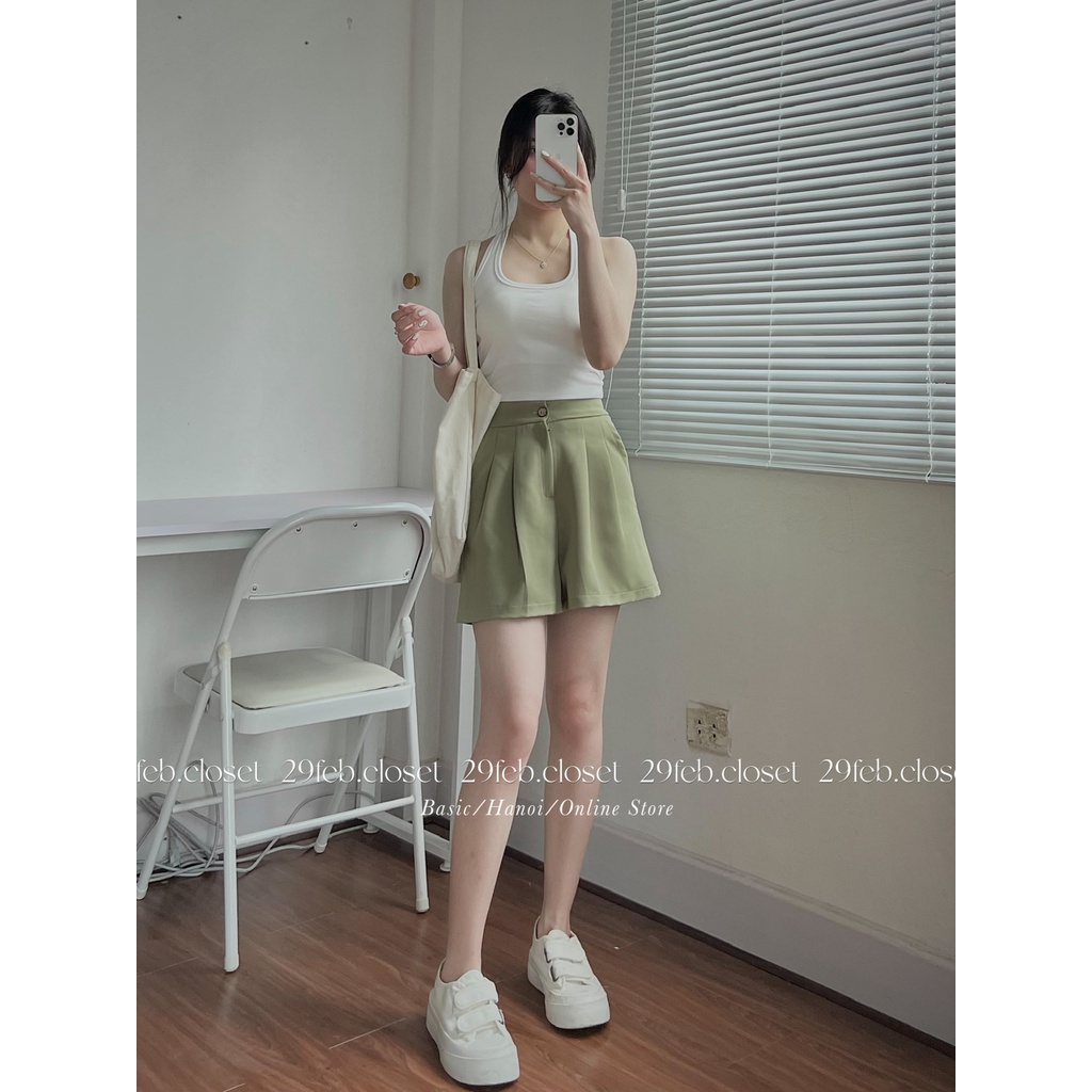 [Ảnh thật/Video] Quần short xếp ly nhiều màu chất tuyết mưa - 29feb.closet - Q17